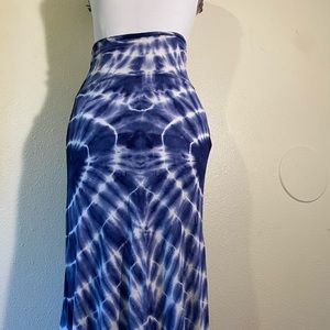 Blue Tye Die Maxi Skirt